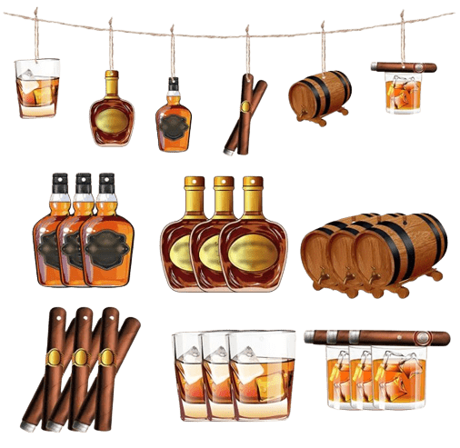 Whisky Party Ornaments